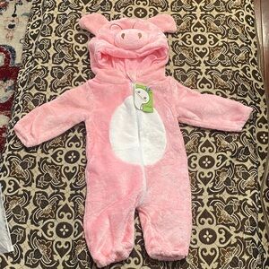 🐷 Baby Pig Plush Onesie – Size 70 (2–6 Months) – Super Soft & Adorable!